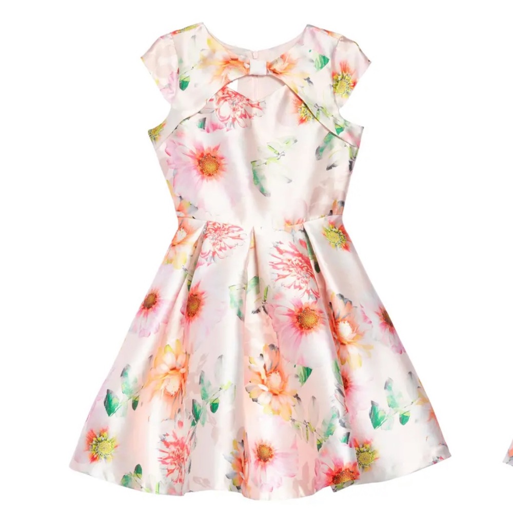 Iris & Ivy: Floral Print Satin Dress